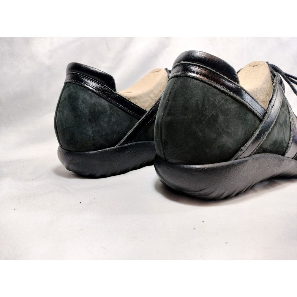 Naot Timu Black Suede Patent Leather Lace Up Ghillie Flats - Picture 3 of 5